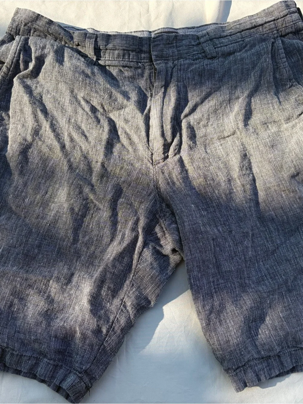 J. Crew Men's Flat-Front Linen-Blend Shorts in Heather Gray
